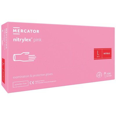 100st Handskar Nitril - Storlek: Large - Rosa