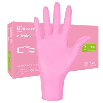 100st Handskar Nitril - Storlek: Small - Rosa